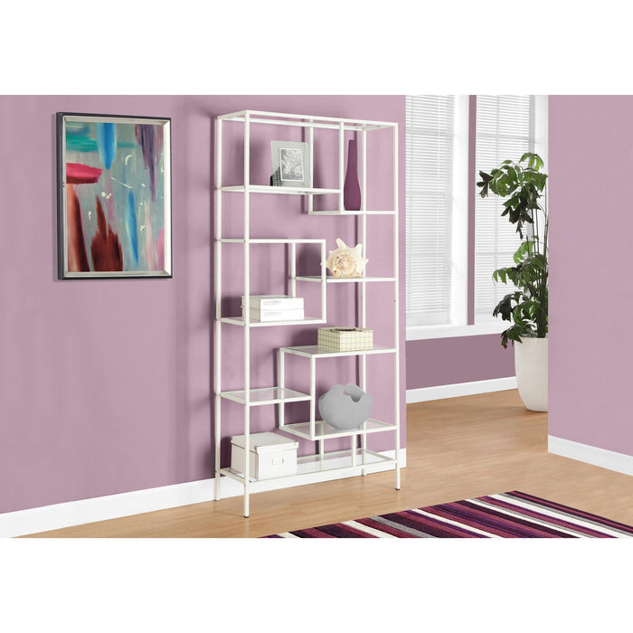 Bookcase - 72"h - Metal with Tempered Glass