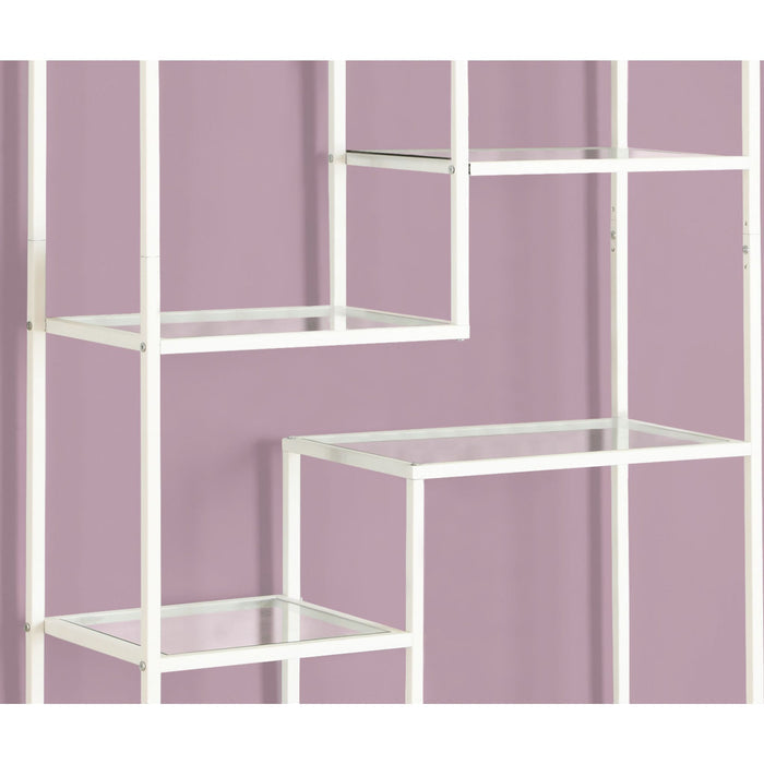 Bookcase - 72"h - Metal with Tempered Glass
