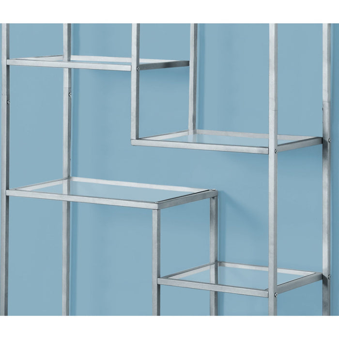 Bookcase - 72"h - Metal with Tempered Glass
