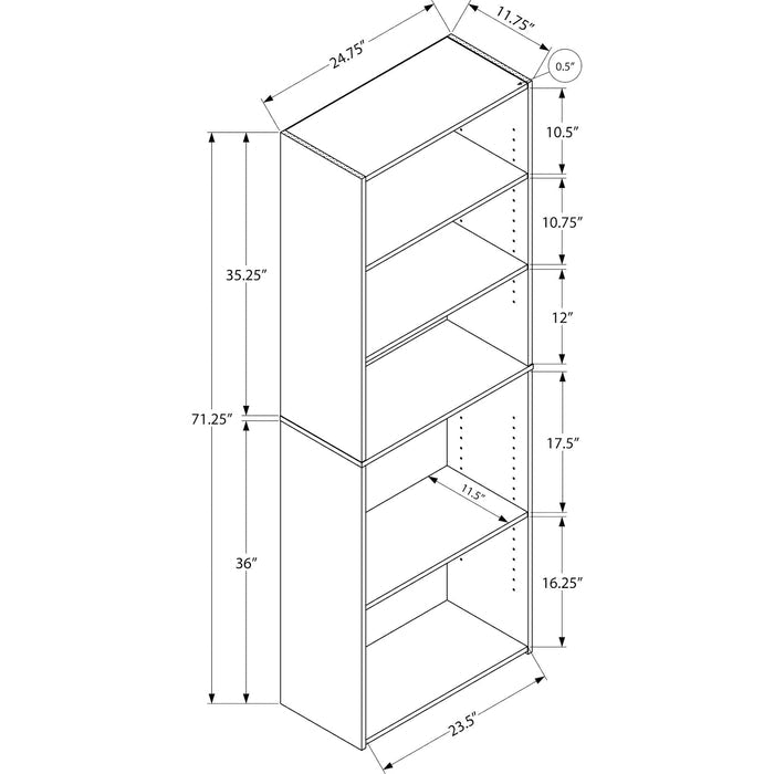Bookcase - 72"h - with 5 Shelves