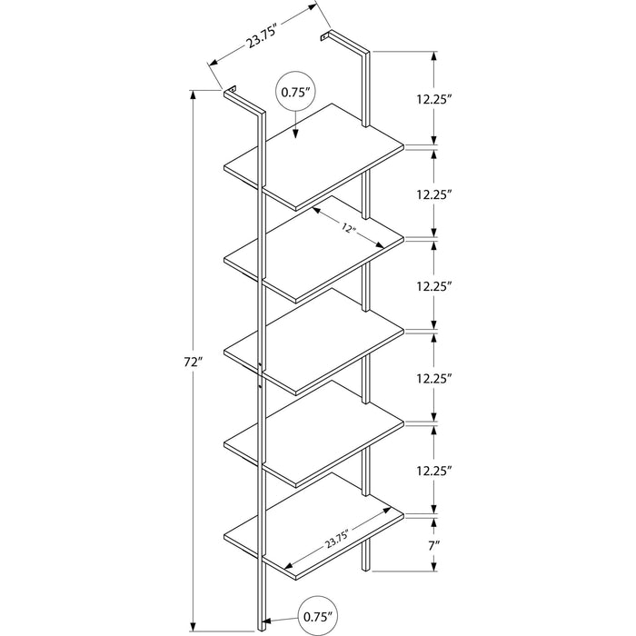 Bookcase - 72"h Ladder - Metal