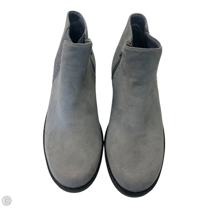 Boots Ankle Heels By Bzees In Grey, Size: 9
