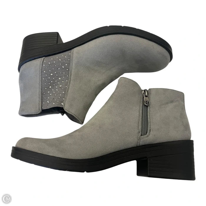 Boots Ankle Heels By Bzees In Grey, Size: 9