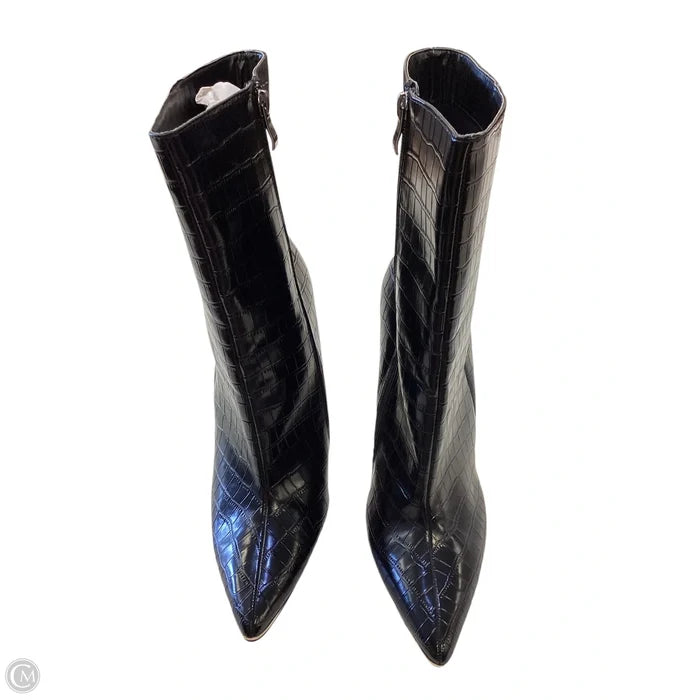 Boots Ankle Heels By Clothes Mentor In Black, Size: 10.5