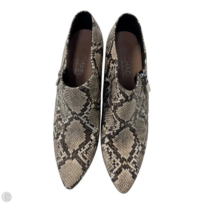 Boots Ankle Heels By Michael Shannon In Snakeskin Print, Size: 8
