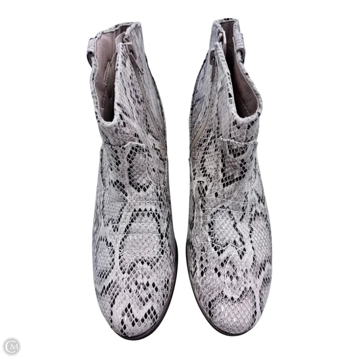 Boots Ankle Heels By So In Snakeskin Print, Size: 8.5