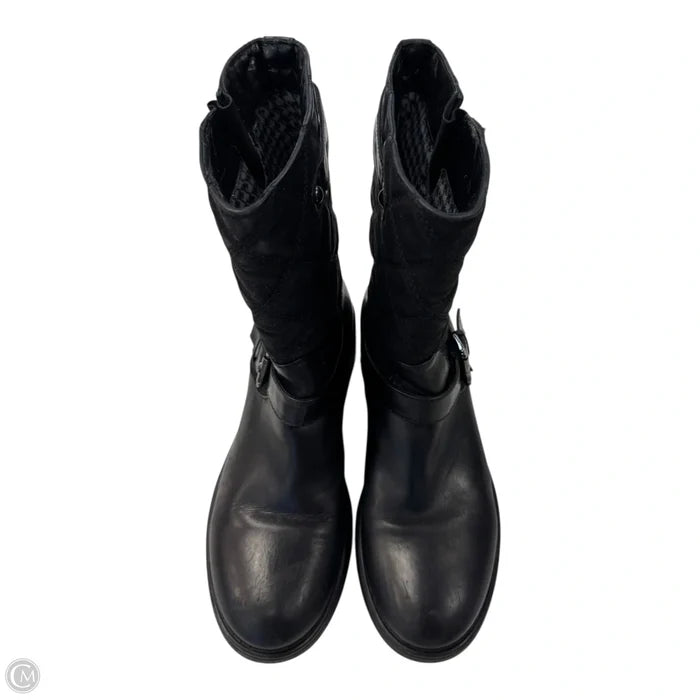 Boots Leather By Aquatalia In Black, Size: 8.5