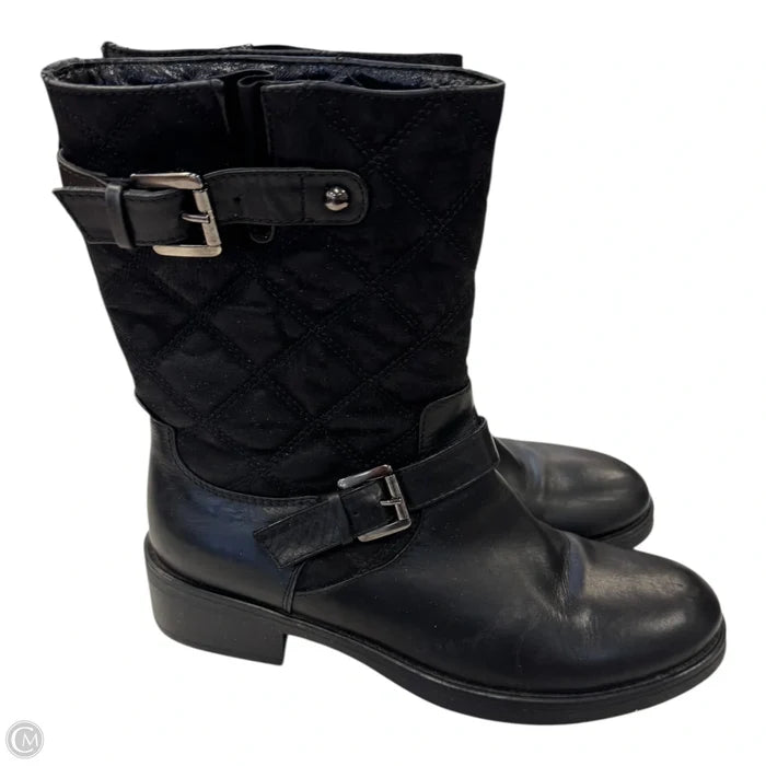 Boots Leather By Aquatalia In Black, Size: 8.5