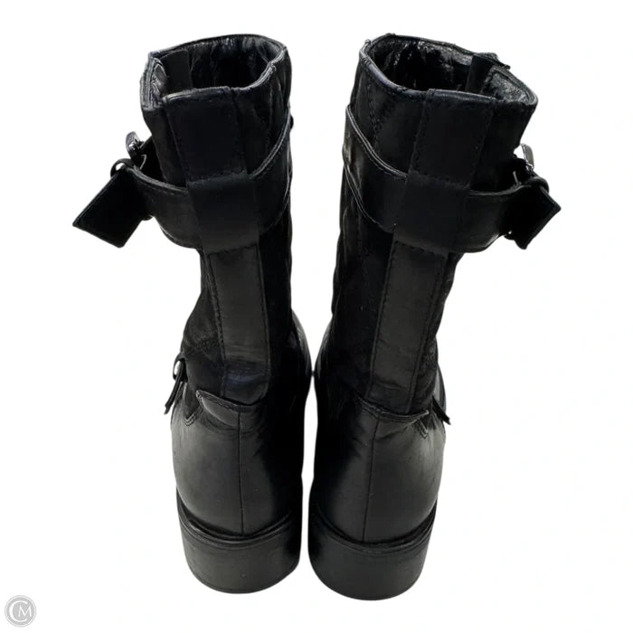 Boots Leather By Aquatalia In Black, Size: 8.5