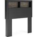 Broachmyn Twin Bookcase Headboard - Black/Gray