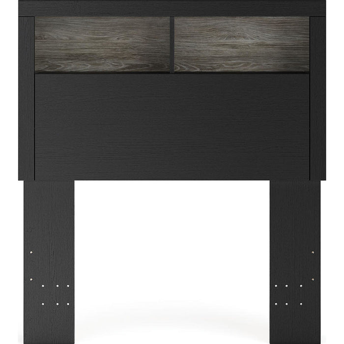 Broachmyn Twin Bookcase Headboard - Black/Gray