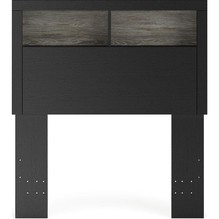 Broachmyn Twin Bookcase Headboard - Black/Gray