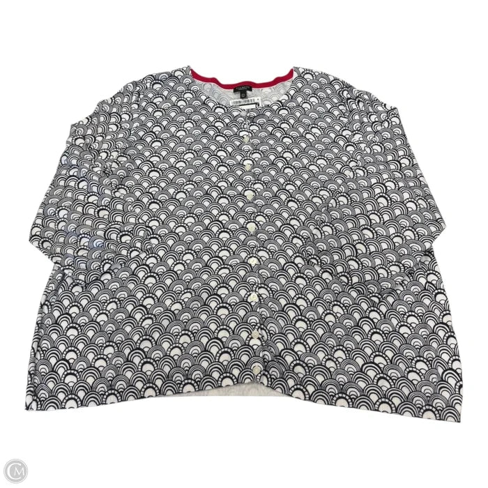 Cardigan By Talbots In Blue & White, Size: 3x