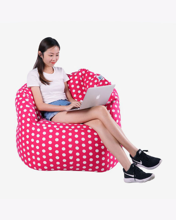 Chilla Fabric Bean Bag Pink