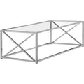 Coffee Table - Chrome Metal With Tempered Glass