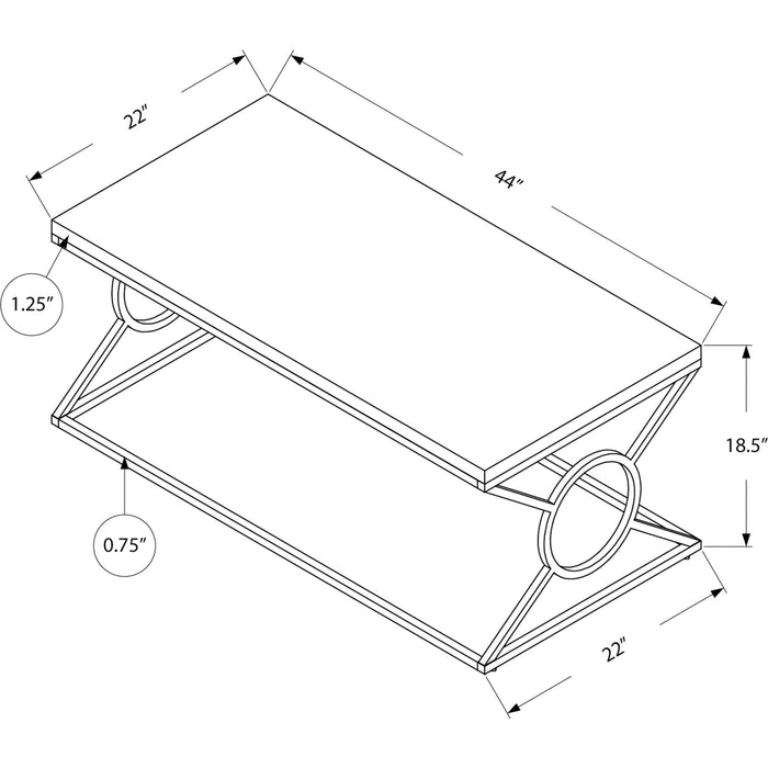 Coffee Table - Glossy White With Chrome Metal
