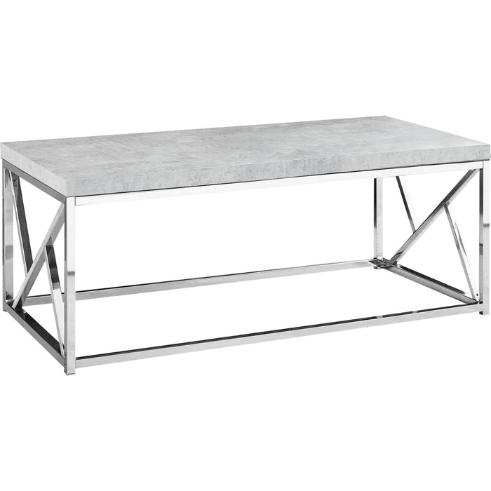 Coffee Table - Grey Cement With Chrome Metal