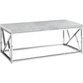 Coffee Table - Grey Cement With Chrome Metal