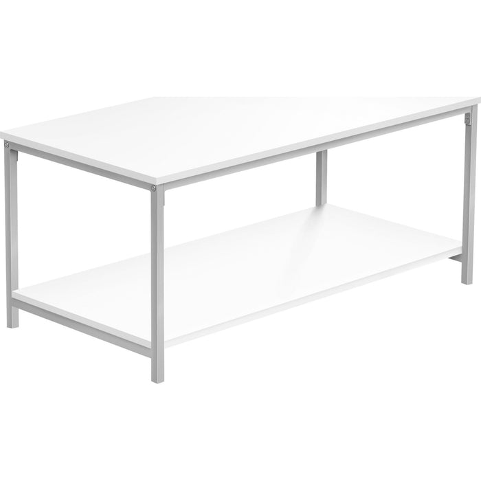 Coffee Table - White/Silver Metal