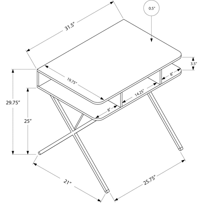Computer Desk - 31"l - Metal