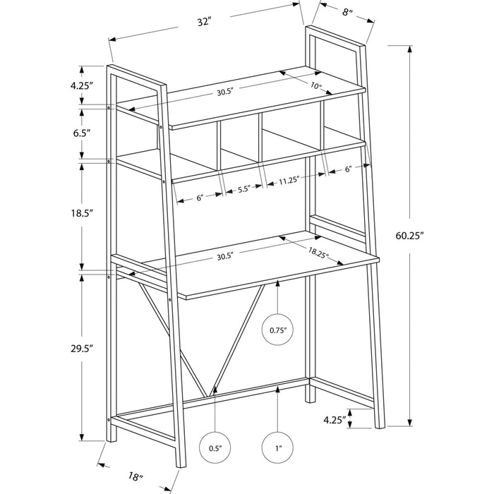Computer Desk - 32"l - Metal