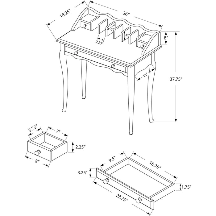 Computer Desk - 36"l - Dark Traditional