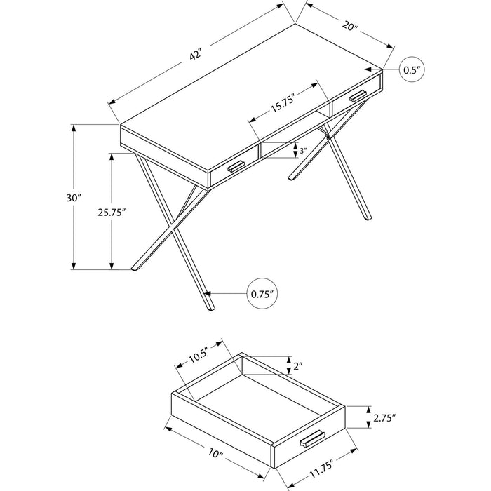 Computer Desk - 42"l - Black Metal