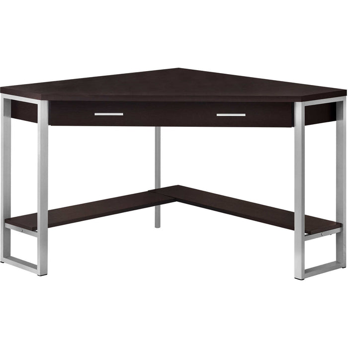 Computer Desk - 42"l - Corner - Silver Metal