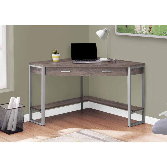 Computer Desk - 42"l - Corner - Silver Metal