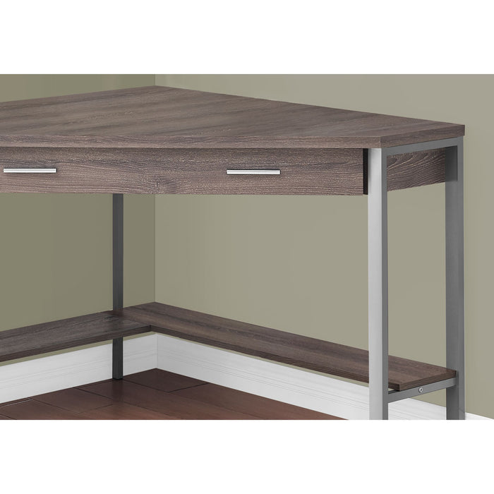 Computer Desk - 42"l - Corner - Silver Metal