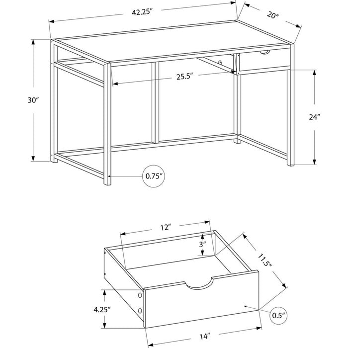 Computer Desk - 42"l - Metal