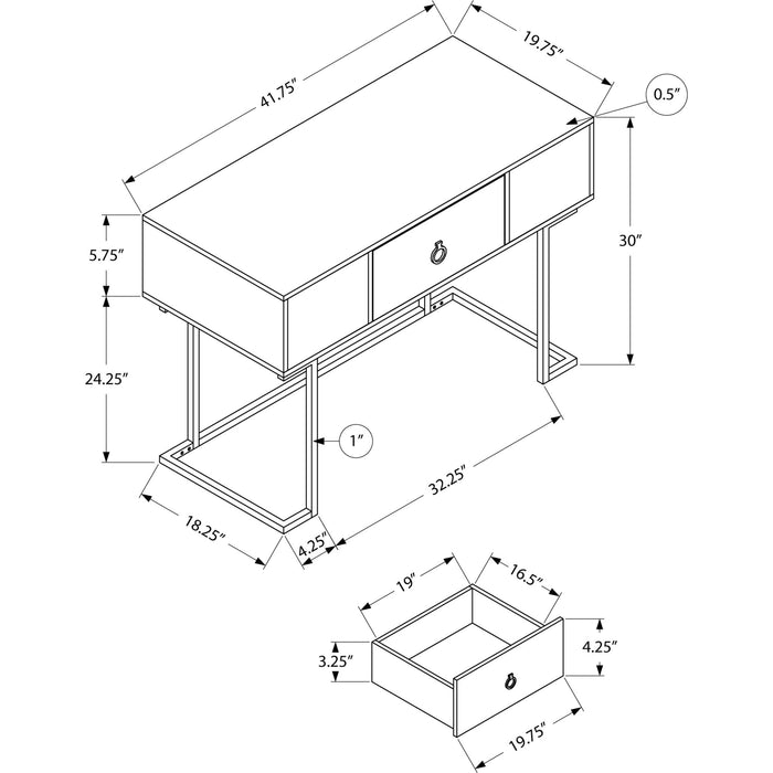 Computer Desk - 42"l - Modern - Black Metal