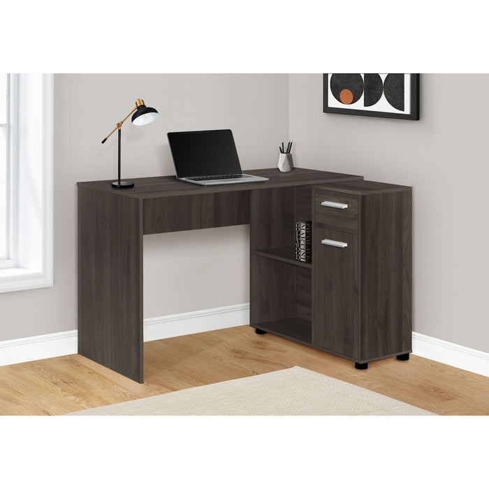Computer Desk - 46"l - Brown - Storage Cabinet