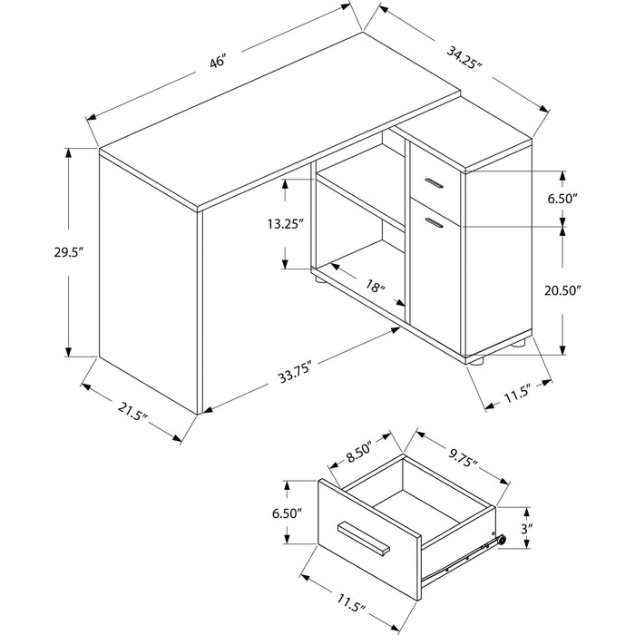 Computer Desk - 46"l - Industrial - Storage Cabinet