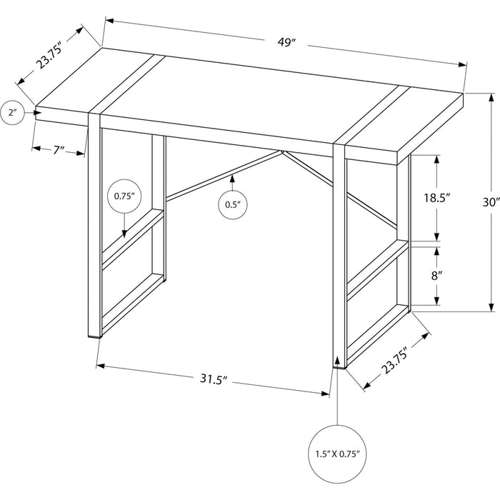 Computer Desk - 48"l - Black Metal