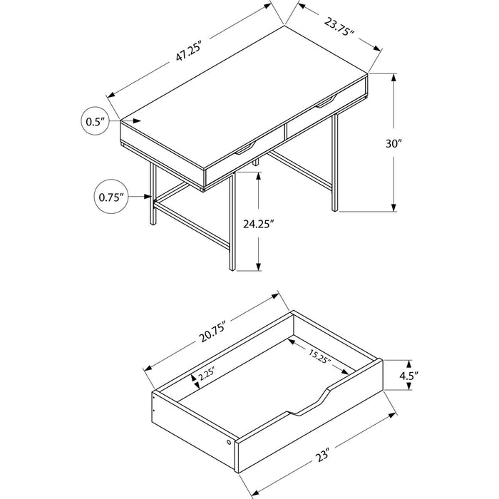 Computer Desk - 48"l - Black Metal