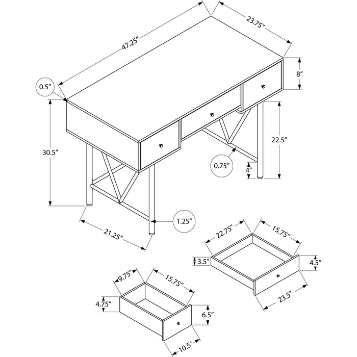 Computer Desk - 48"l - Black Metal