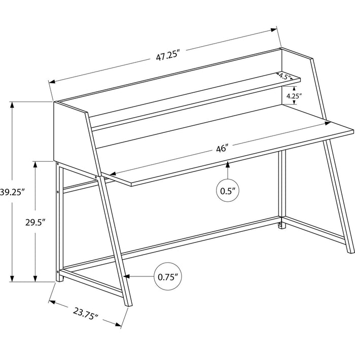 Computer Desk - 48"l - Black Metal