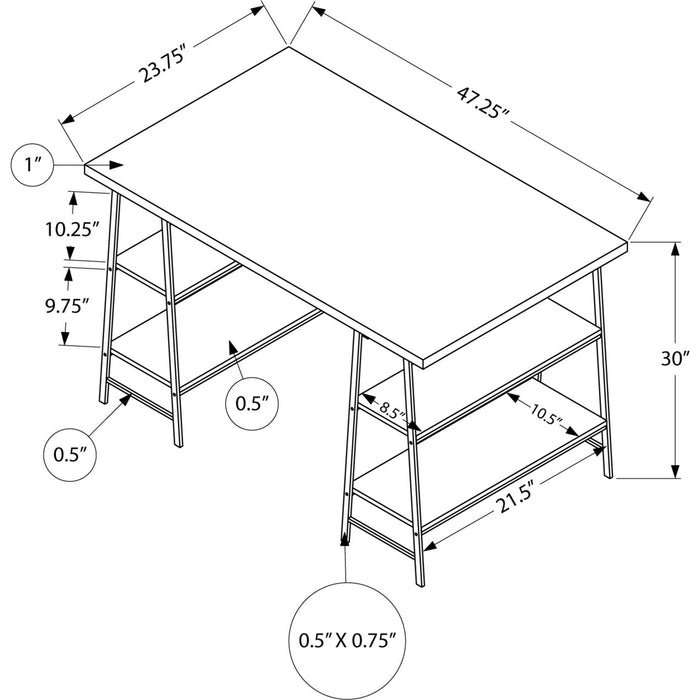 Computer Desk - 48"l - Black Metal