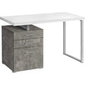 Computer Desk - 48"l - Concrete - Silver Metal - L/R