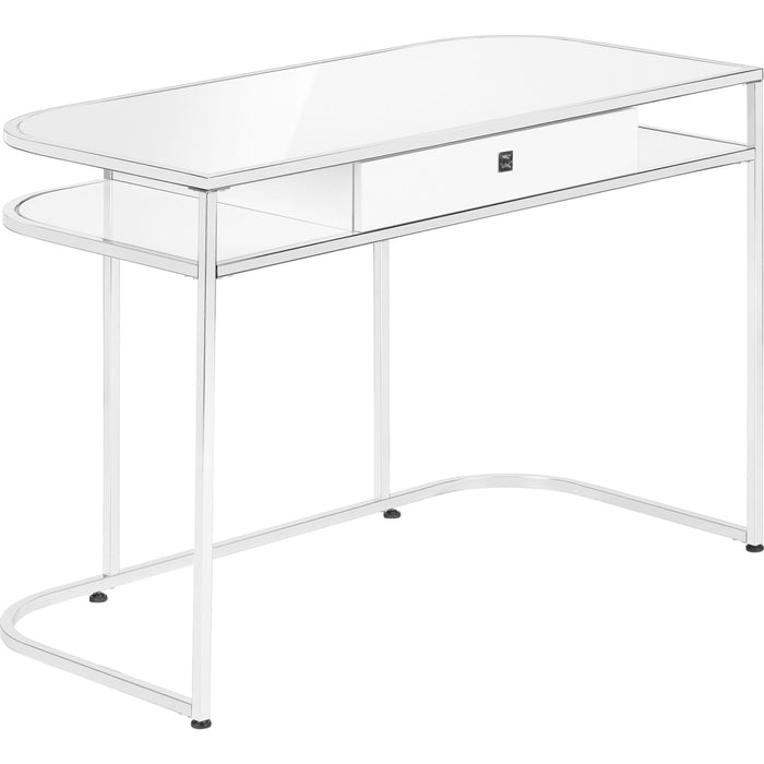 Computer Desk - 48"l - Glossy - Chrome Metal