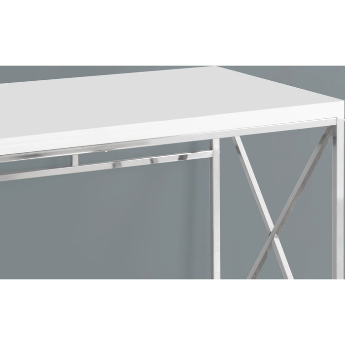 Computer Desk - 48"l - Glossy - Chrome Metal