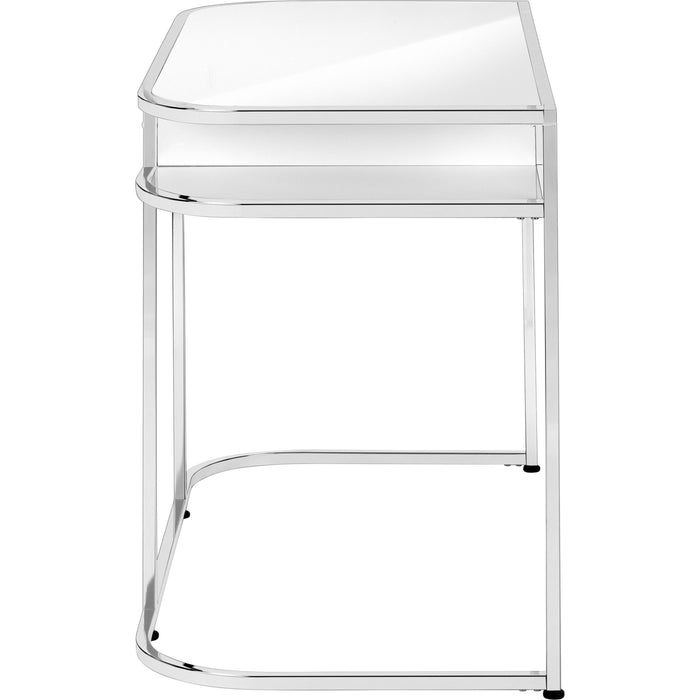 Computer Desk - 48"l - Glossy - Chrome Metal