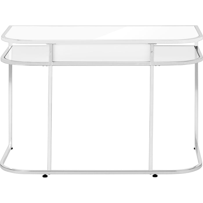 Computer Desk - 48"l - Glossy - Chrome Metal