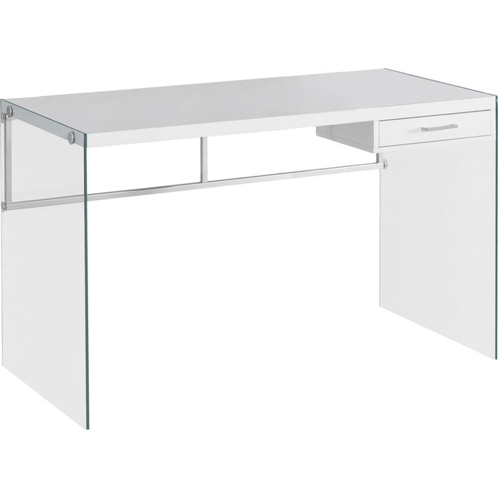 Computer Desk - 48"l - Glossy - Tempered Glass