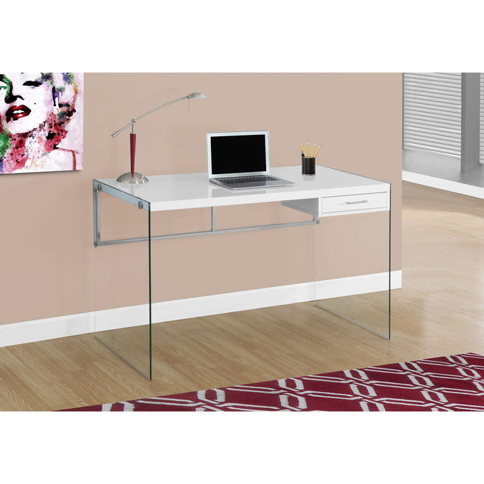 Computer Desk - 48"l - Glossy - Tempered Glass