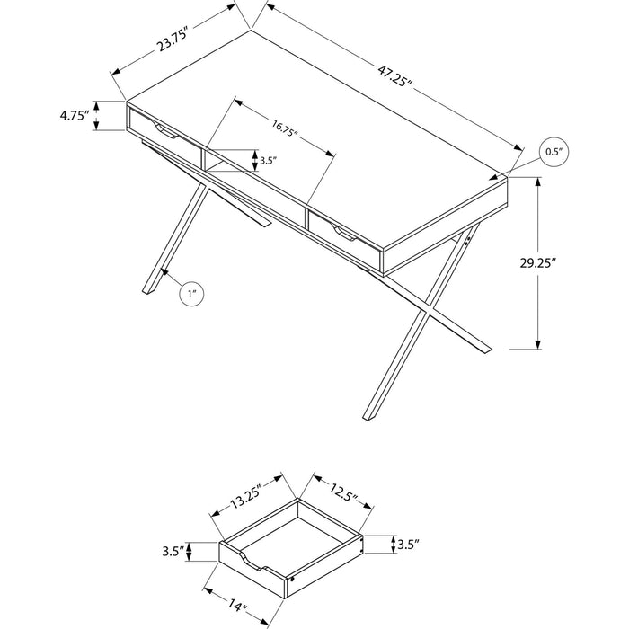 Computer Desk - 48"l - Gold Metal