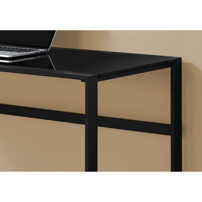 Computer Desk - 48"l - Metal - Tempered Glass
