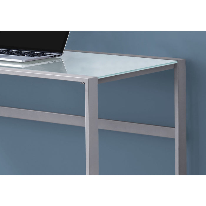 Computer Desk - 48"l - METAL/ White Tempered Glass