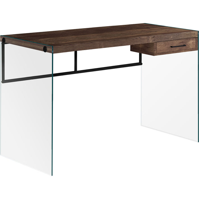 Computer Desk - 48"l - Reclaimed WOOD/ Glass Panels